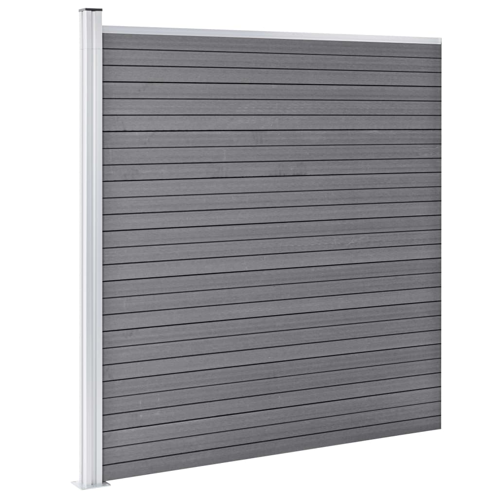 Zestaw ogrodzenia Vidaxl 3 kwadrat i 1 pochylenie 619x186 cm HKC Gray