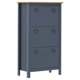 Vidaxl Shoe cabinet Hill 72x35x124 cm Solid pine Gray