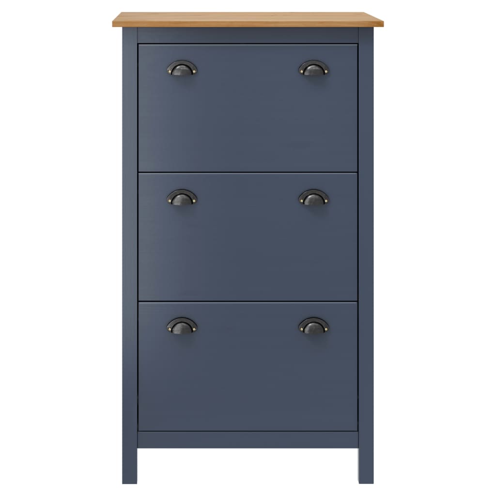 Vidaxl Shoe cabinet Hill 72x35x124 cm Solid pine Gray