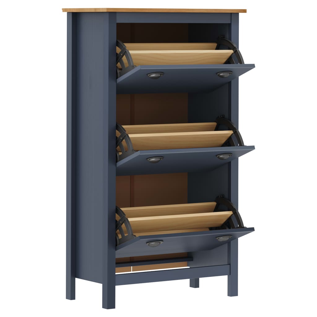 Vidaxl Shoe Cabinet Hill 72x35x124 cm Solid fyrretræ