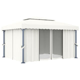 Vidaxl Arbor con tenda 4x3 m Crema di alluminio bianco