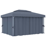 Vidaxl Arbor med gardin 4x3 M aluminium Antracitt