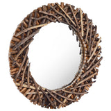 VidaXL wall mirror around 60 cm teak wood