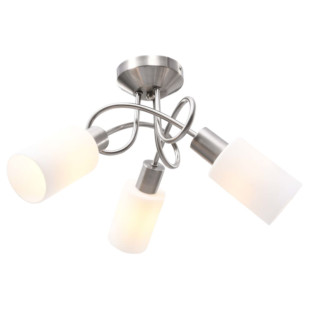 Vidaxl loftslampe med keramiske cylindriske hætter 3xe14 White