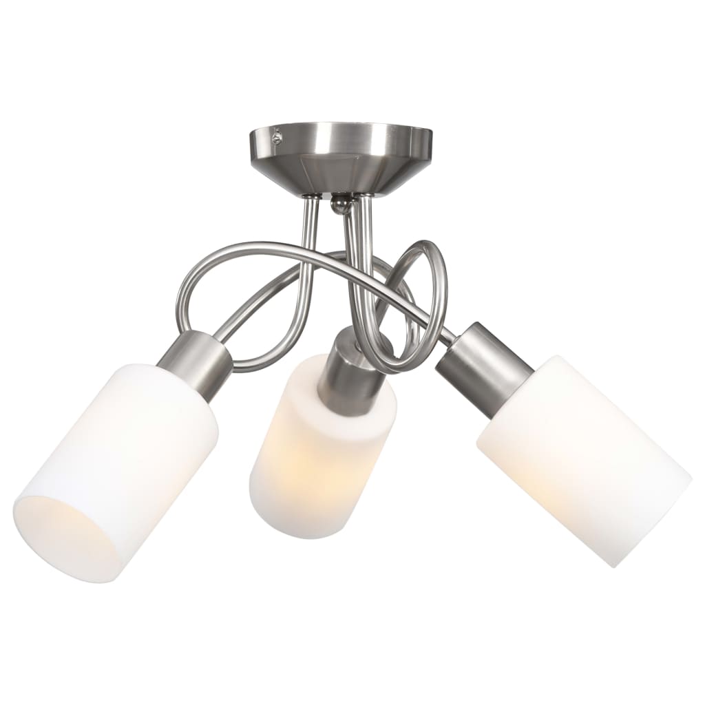 Vidaxl ceiling lamp with ceramic cylindrical caps 3xe14 white