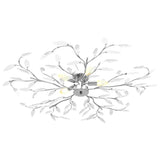 Vidaxl ceiling lamp with acrylic crystal leaf arms for 5xe14 white