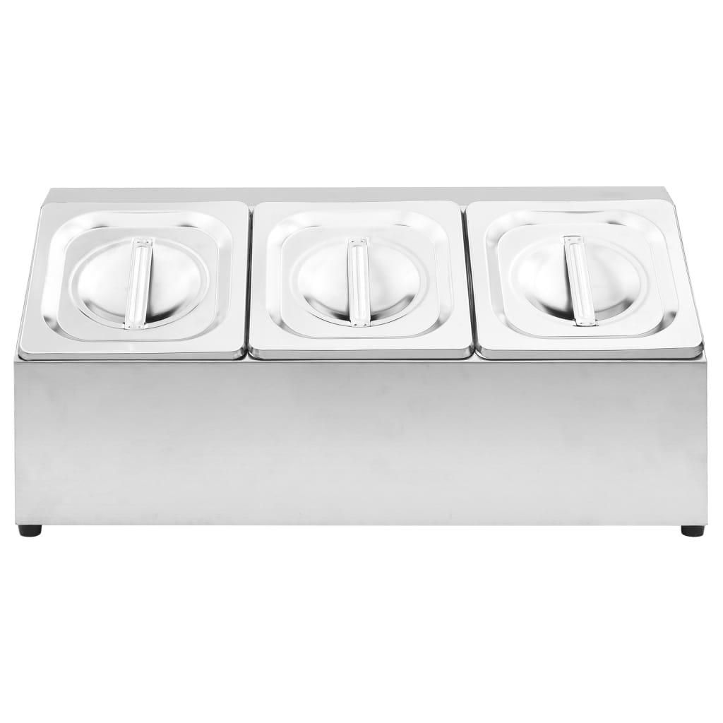 Vidaxl Gastronorm Bakaker Holder mat 3 GN 1 6 Bakken Edelstol