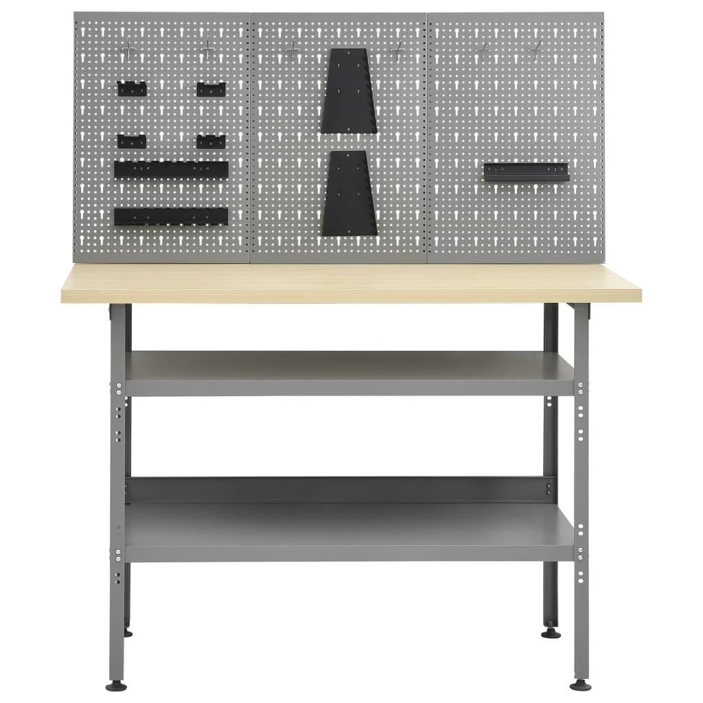 Vidaxl Workbench con tres paneles de pared