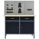 Vidaxl Workbench with 3 wall panels