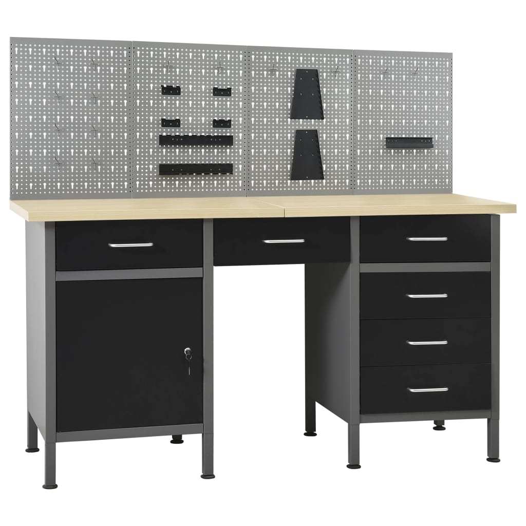 Vidaxl Workbench se čtyřmi nástěnnými panely