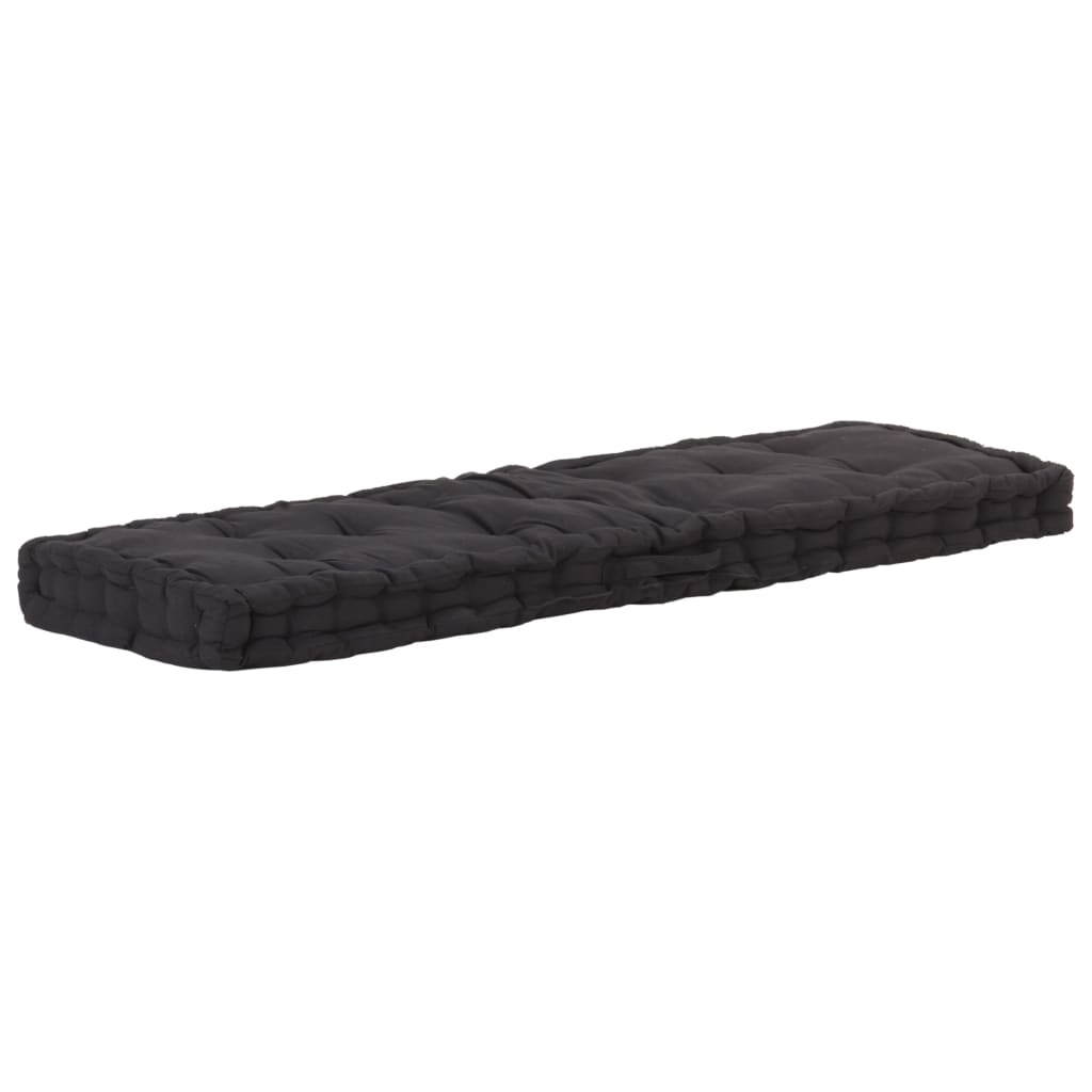 Cuscini per pavimenti per pallet Vidaxl 2 St Cotton Black