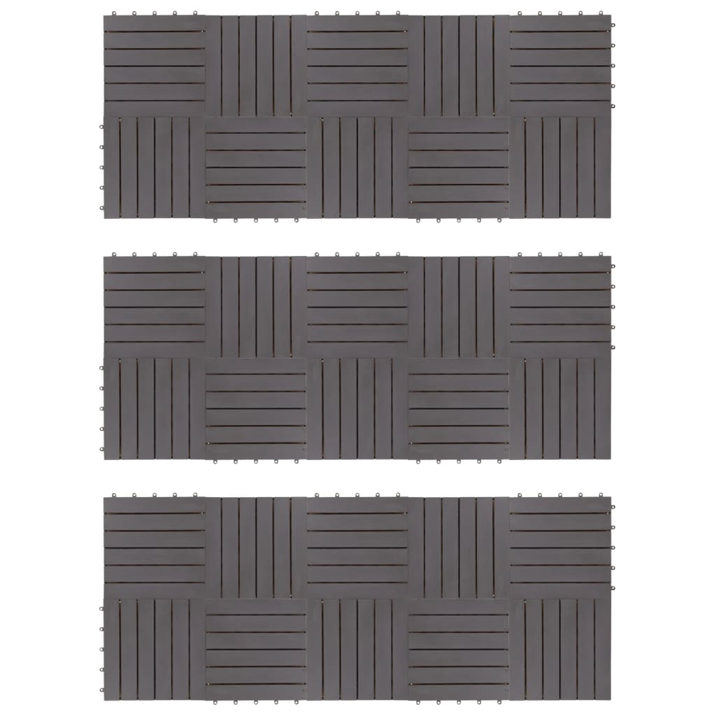 Vidaxl Terrace tiles 30 pcs 30x30 cm Solid Acaciahout Graywash