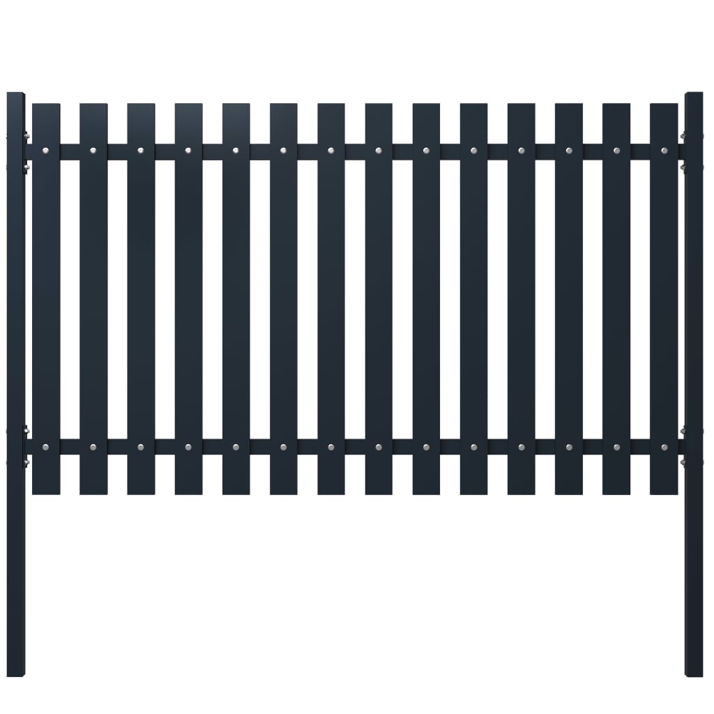 Vidaxl fence panel 174.5x75 cm powder -coated steel anthracite