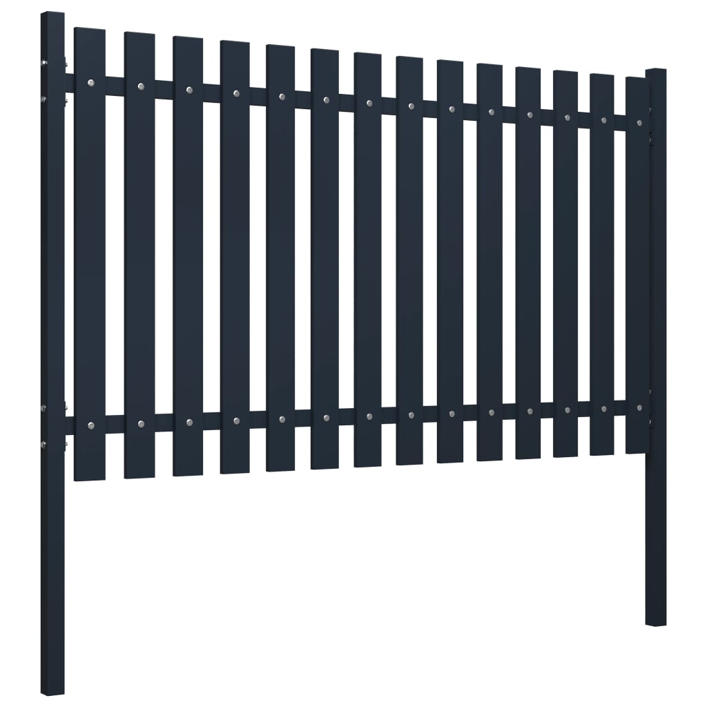 Vidaxl fence panel 174.5x100 cm powder -coated steel anthracite