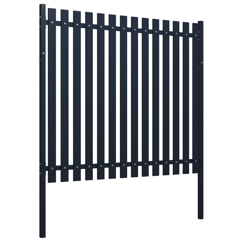 Vidaxl fence panel 174.5x170 cm powder -coated steel anthracite