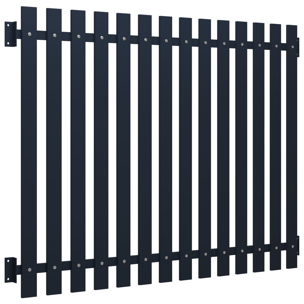 Vidaxl fence panel 170.5x170 cm powder -coated steel anthracite