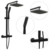 VidaXL shower head set Double with mixer tap and hose black