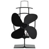 VidaXL stove fan with 4 fins Black