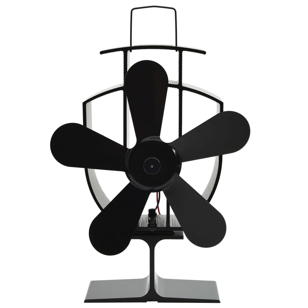 VidaXL stove fan with 5 fins black