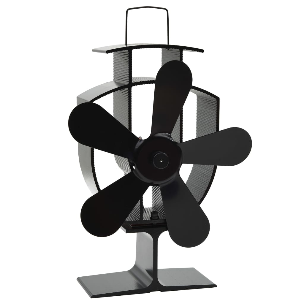 Vidaxl Stove Fan con 5 pinne nere