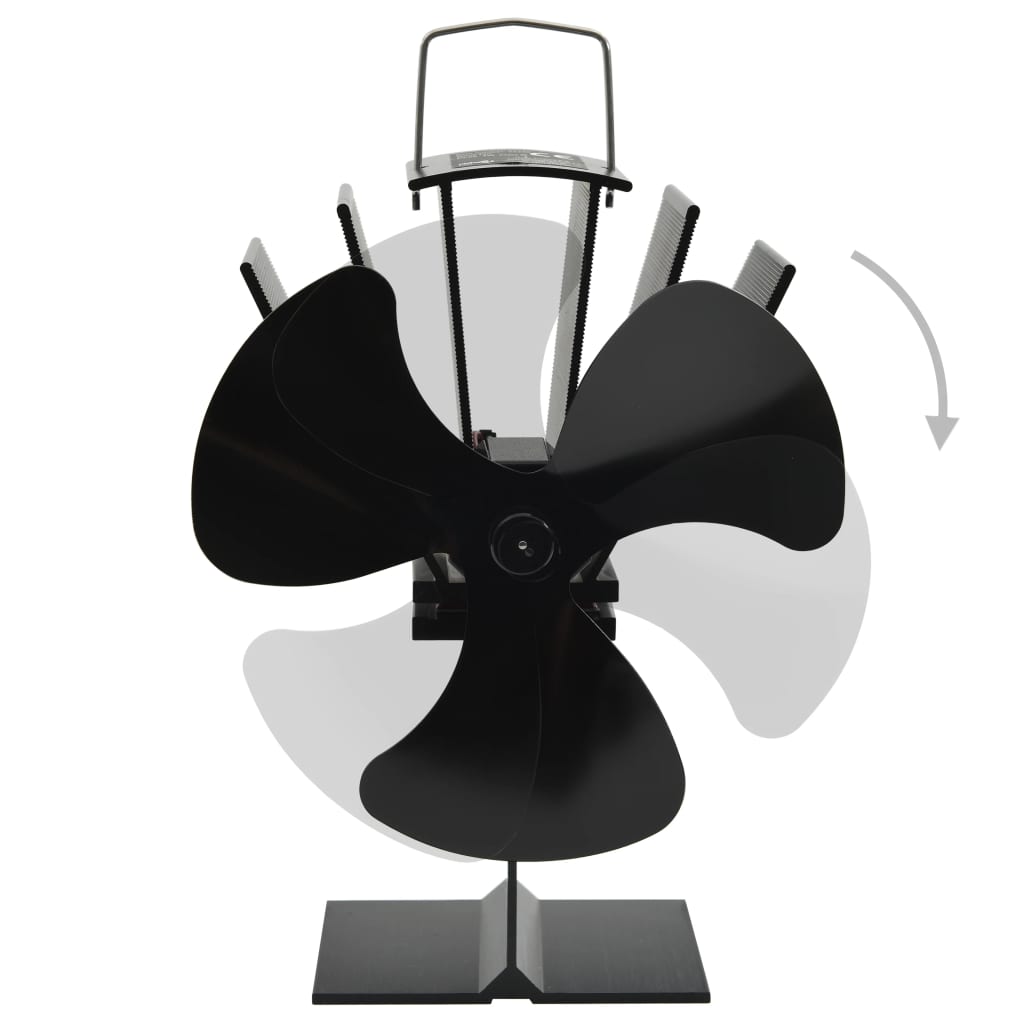 VidaXL stove fan with 3 fins black