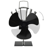 Vidaxl Stove Fan con 3 pinne nere