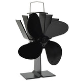 Vidaxl Stove Fan avec 4 nageoires noires