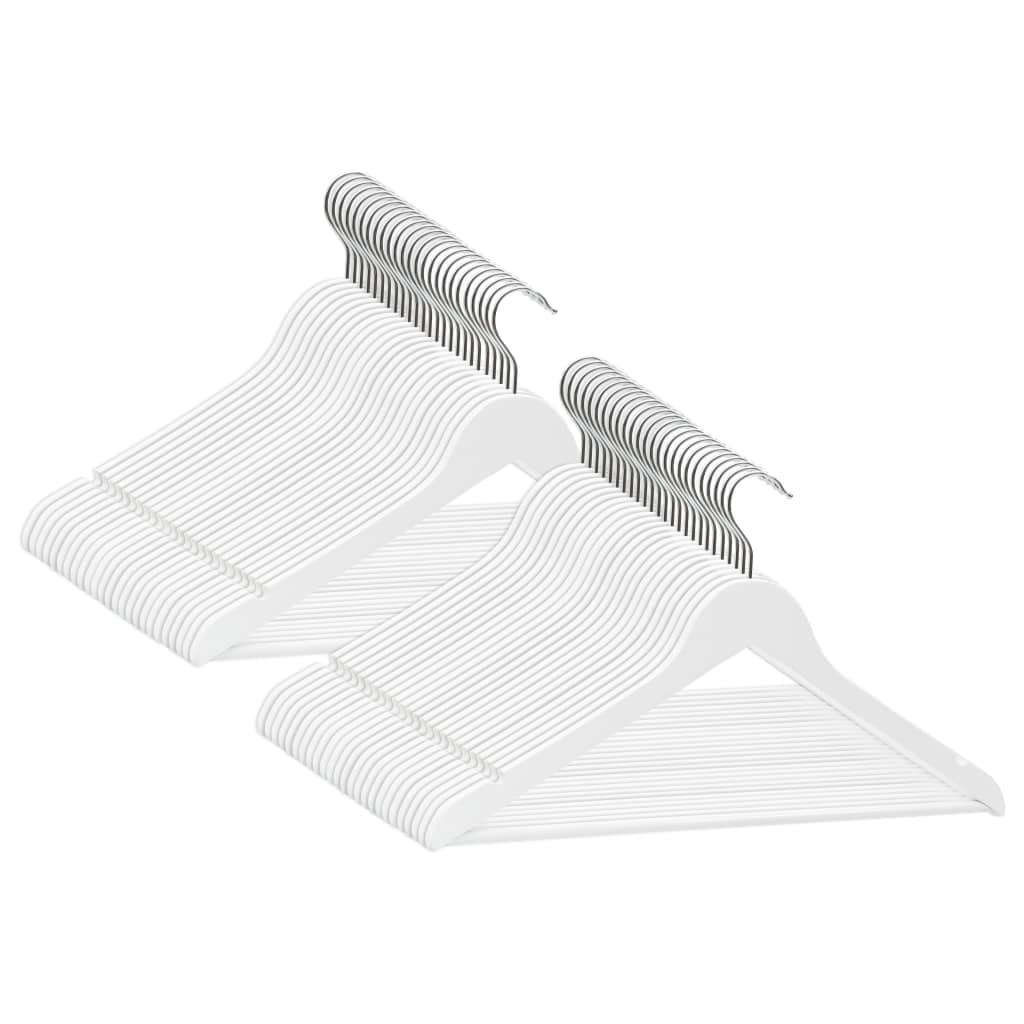 Vidaxl Conjunto de percha de ropa de 50 piezas Anti-Slip Wood White