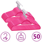 Vidaxl de 50 piezas colgador de ropa antideslizante de terciopelo rosa