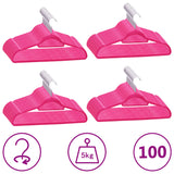 Vidaxl de 100 piezas colgador de ropa antideslizante de terciopelo rosa