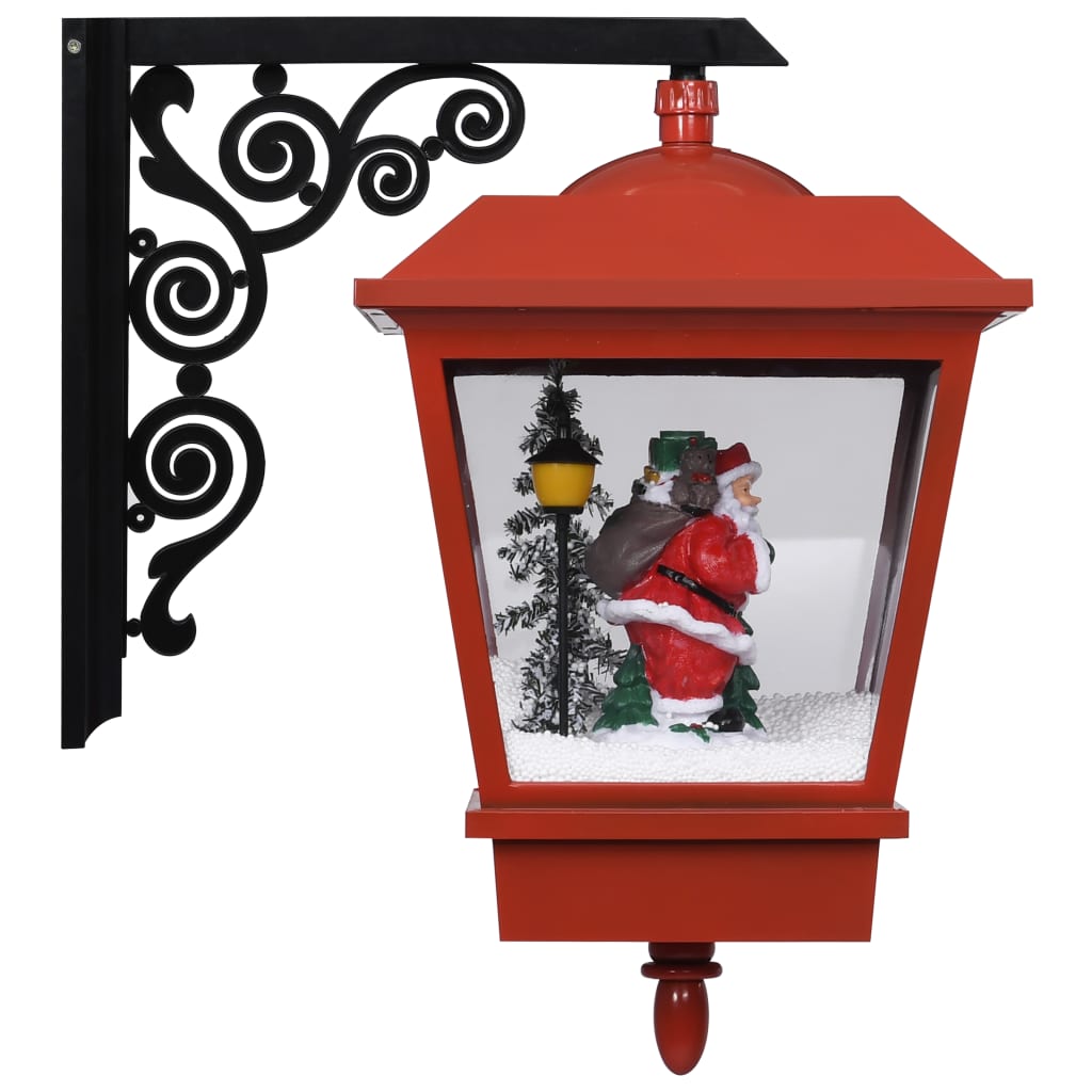 Vidaxl lampada a parete di Natale con luci a LED e Babbo Natale 40x27x45 cm rosso