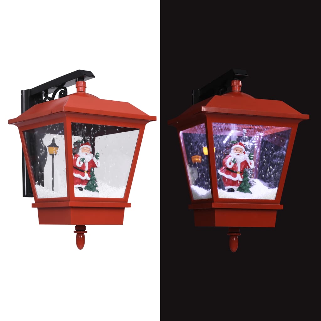 Vidaxl vánoční nástěnná lampa s LED světly a Santa Claus 40x27x45 cm červená