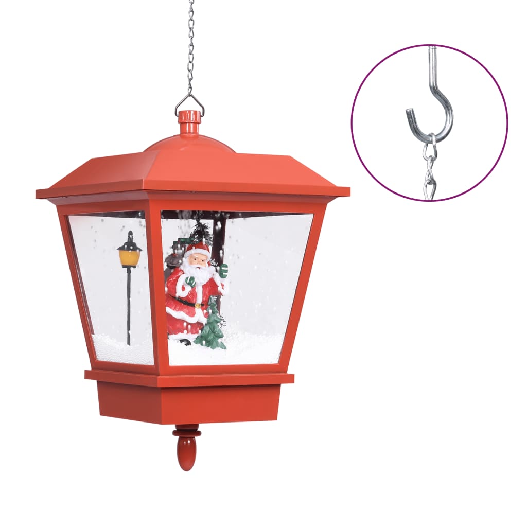 VIDAXL LAMPAGGIO DI HANGA CHATALE CON LAMPAGGIO LED E BANTA CLAUS 27X27X45 CM ROSSO