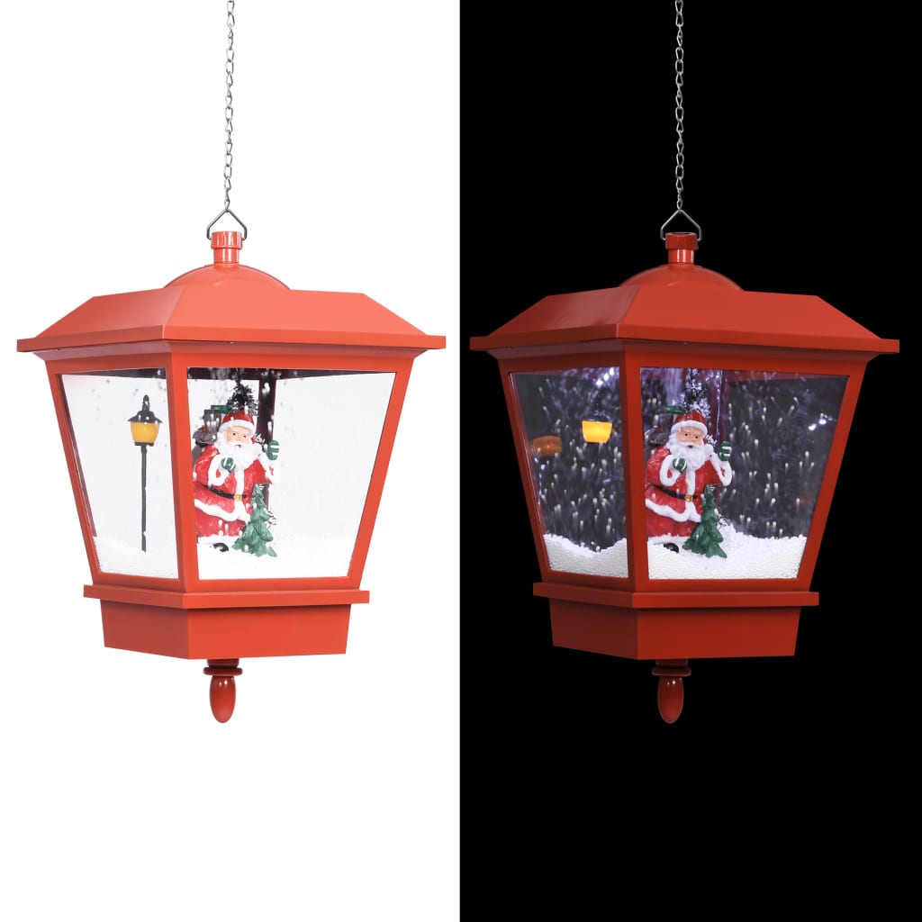 Vidaxl julhänglampa med LED -lampa och jultomten 27x27x45 cm röd