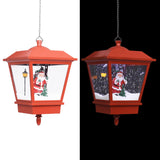 Vidaxl Chrëscht Chrëscht Hangampel mat gefülene Lampe an dem Santa Claus 27x27x27 cm rout