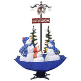 Vidaxl Weihnachtsbaum schneit mit Regenschirme 170 cm PVC Blau