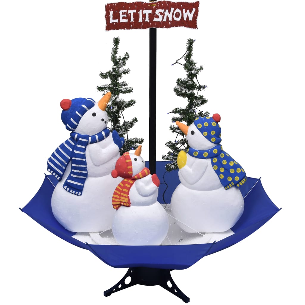 Vidaxl Weihnachtsbaum schneit mit Regenschirme 170 cm PVC Blau