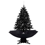 Vidaxl Albero di Natale Snowing con ombrelloni 140 cm PVC nero