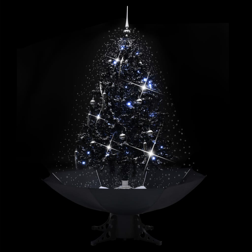 Vidaxl Albero di Natale Snowing con ombrelloni 140 cm PVC nero