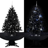 Vidaxl Albero di Natale Snowing con ombrelloni 140 cm PVC nero