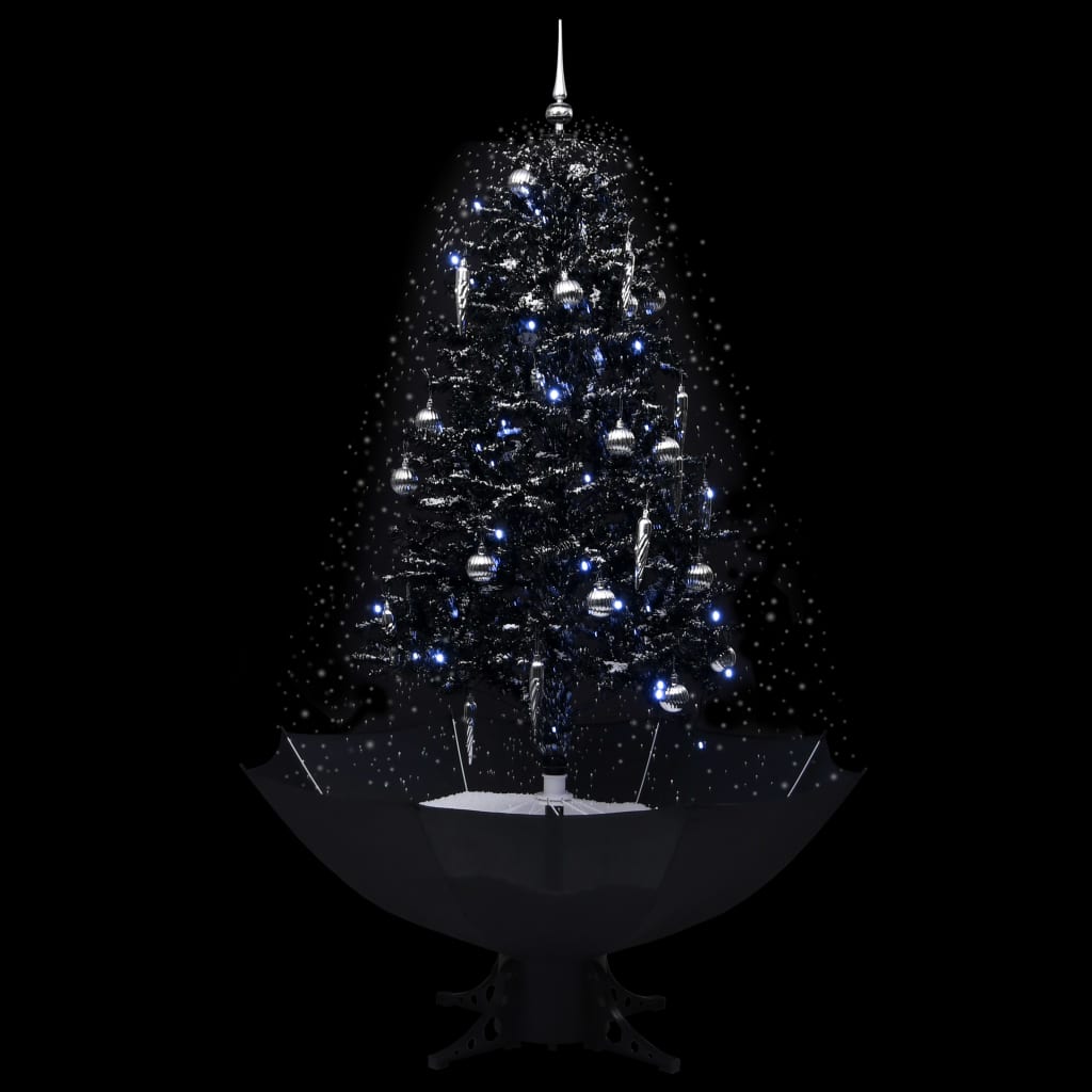 Vidaxl Weihnachtsbaum schneit mit Regenschirme 170 cm PVC Schwarz