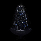 Vidaxl Weihnachtsbaum schneit mit Regenschirme 170 cm PVC Schwarz