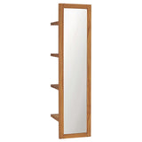 Vidaxl Wall Mirror med hylder 30x30x120 cm fast teak træ