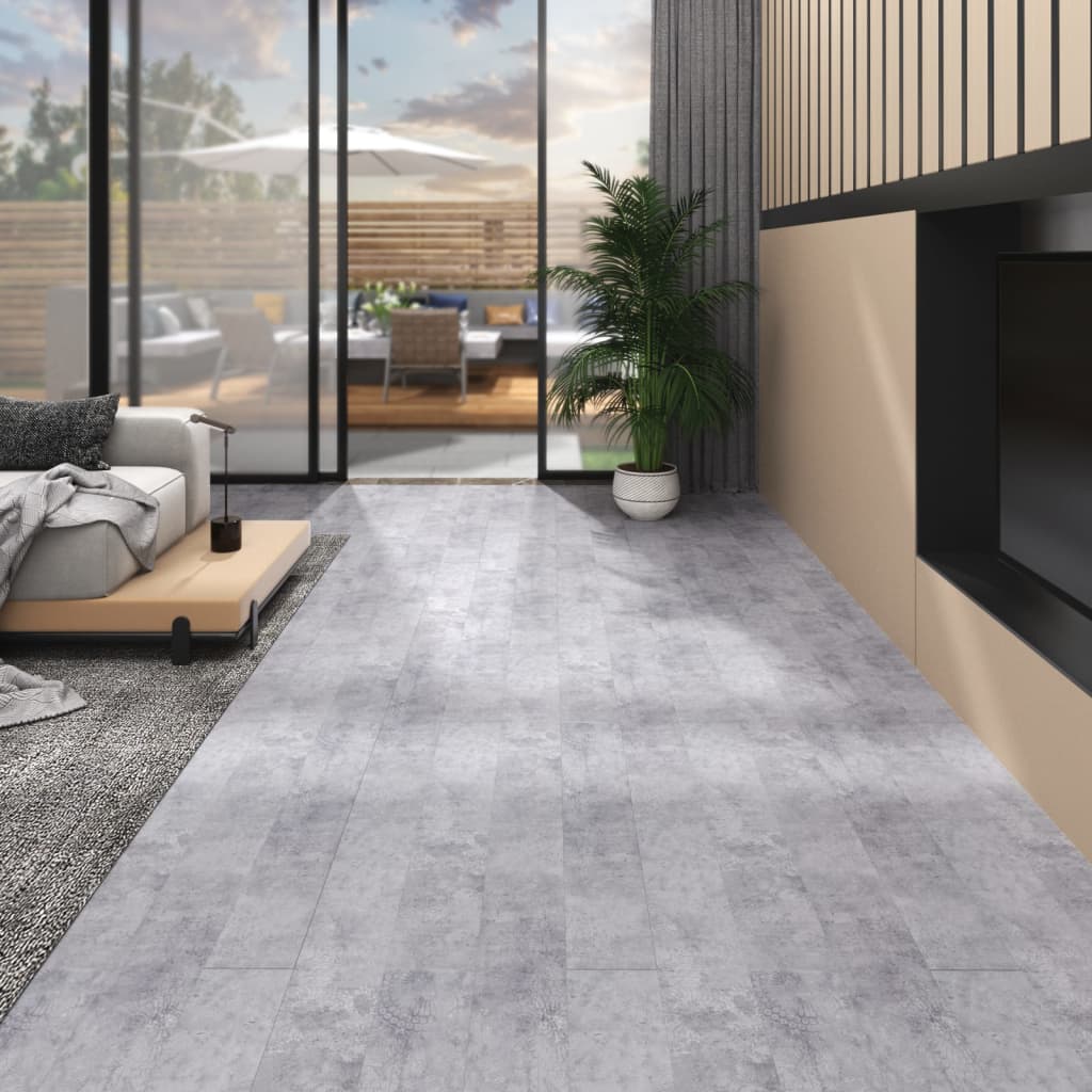 Vidaxl Floorboards Self -adhesive 4.46 m² 3 mm PVC cement gray