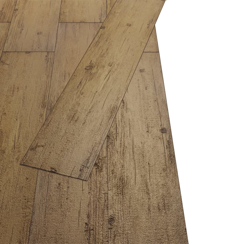 Vidaxl Floorboards Ikke-self-klæbende 4,46 m² 3 mm PVC Walnut Brown