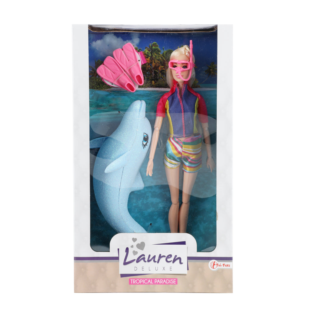 Lauren Teenager -Taucher mit Glitzerdelphin