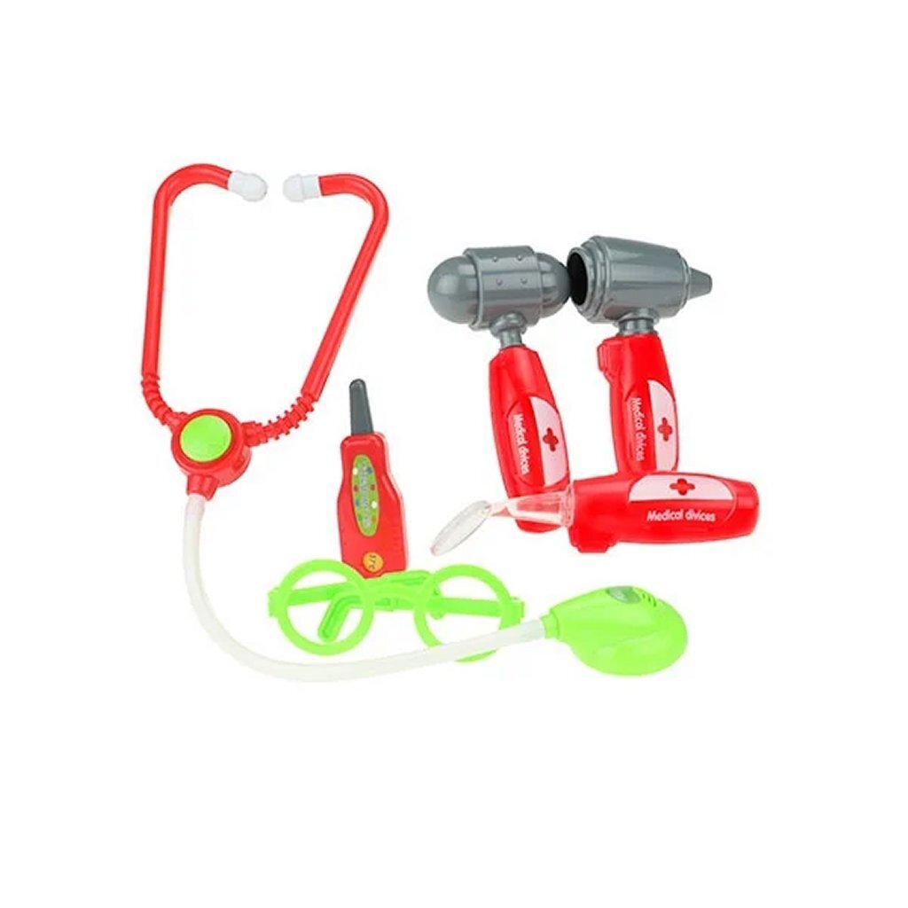 TOI-TOYS LÆGTORER Sætter med STETHOSCOPE I CASE, 8DLG.