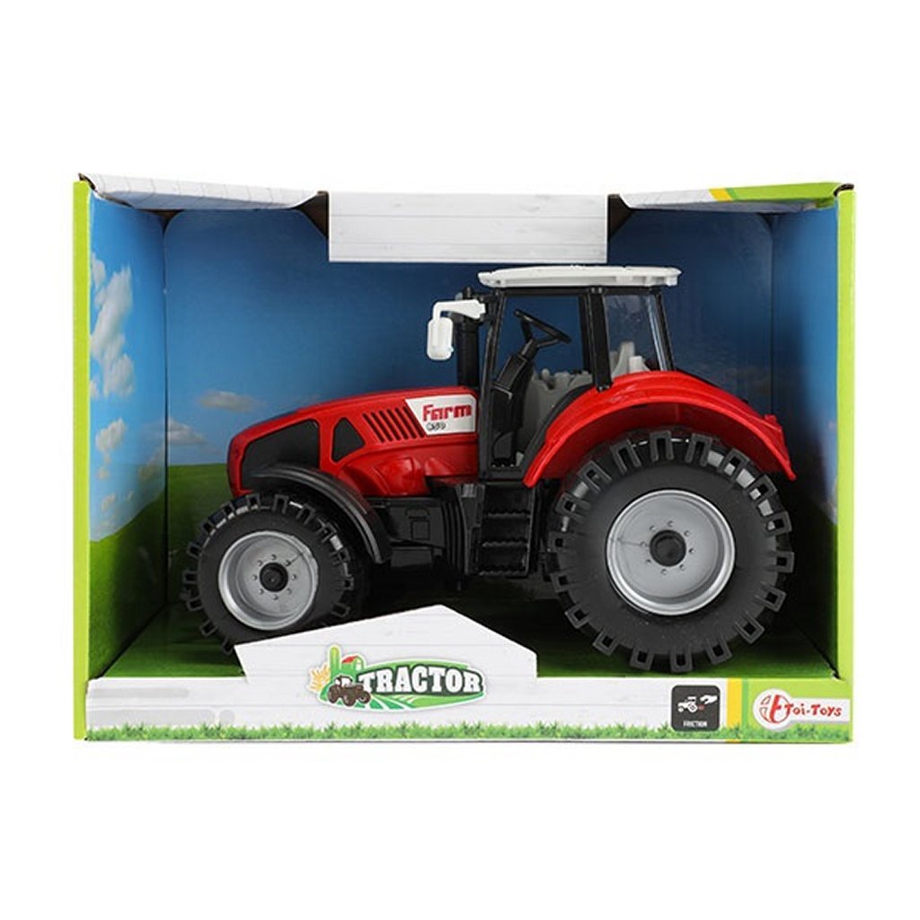 Traktor Toi-Toys s trenjem rdeče, 19cm