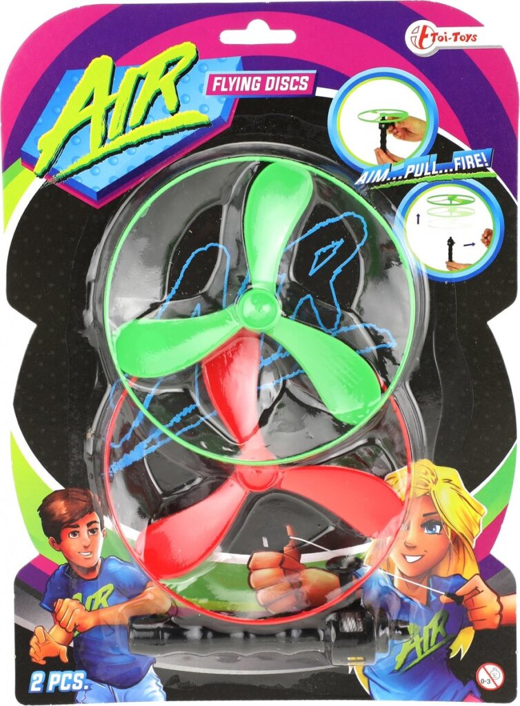 Toi-Toys Toi-Toys Flying Discs Air 12 cm Green Red 3-Piece