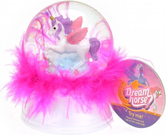 Dream Horse Snow Bol Unicorn avec des plumes et de la lumière